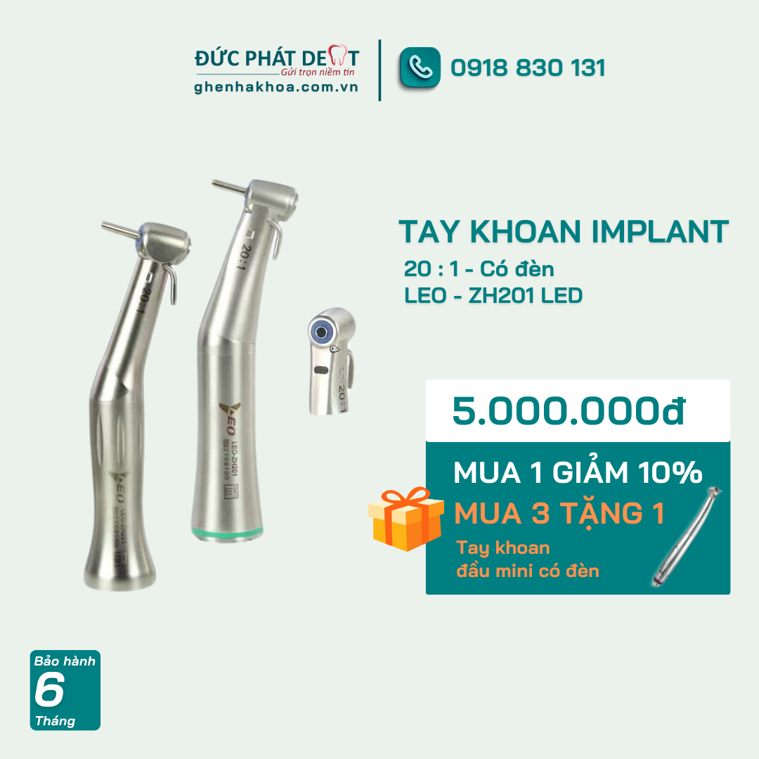 Tay khoan Implant LEO - ZH201 LED